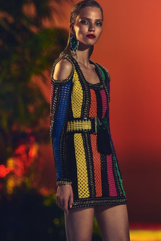 BALMAIN-CROCHET-DRESS