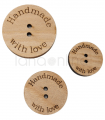 Hand Made Whith Love Button - Wood