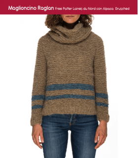 Schema Maglioncino raglan, gratuito, realizzato con il filato Alpaca Brusched