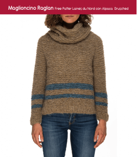 Raglan sweater pattern, free, made with Alpaca Brusched yarn