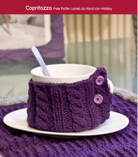 Mug Cover Pattern, Free, Made With Holiday Yarn