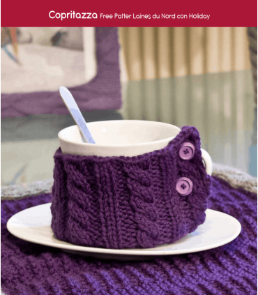 Mug Cover Pattern, Free, Made With Holiday Yarn