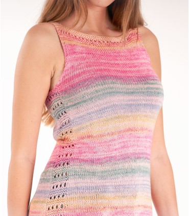 Long Eyelet Tank Top - Pattern