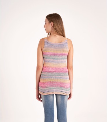 Long Eyelet Tank Top - Pattern