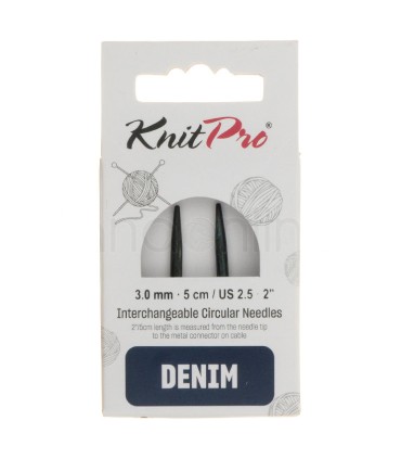 MINI Interchangeable Circular Needles - KnitPro Denim | 3.0 mm