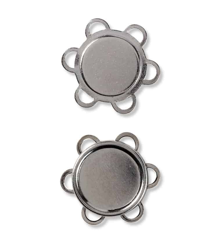 Prym 1 416470 Magnetic sew-on Buttons 19 mm Silver col, Metal