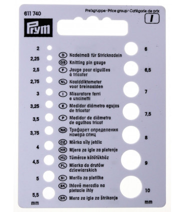 PRYM gauge knitting needles and crochet hooks - plastic