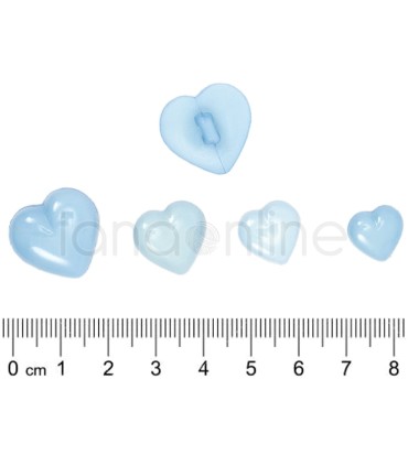 Bottone Cuore - Azzurro