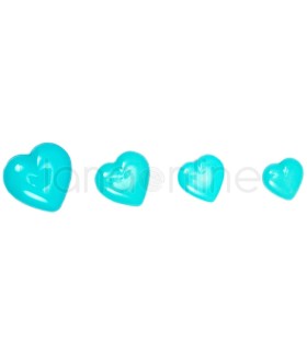 Heart Button - Turquoise