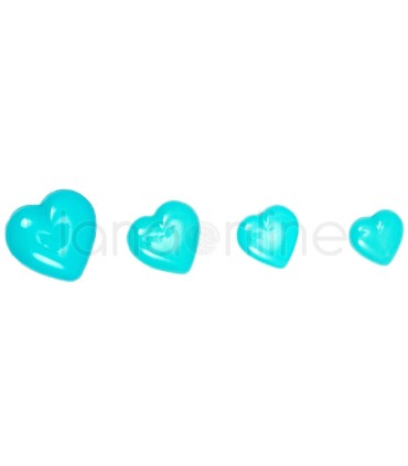 Bottone Cuore - Turchese