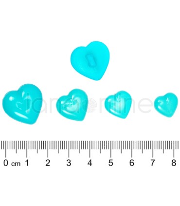 Bottone Cuore - Turchese