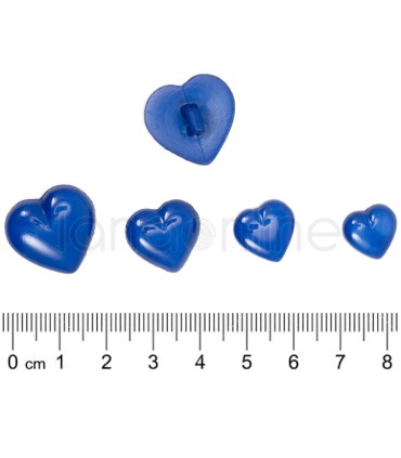 Bottone Cuore - Blu