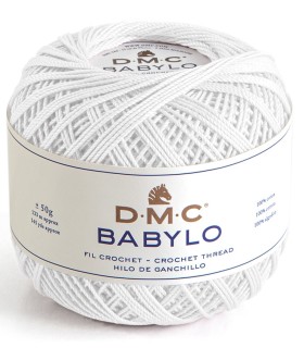 Filo uncinetto Babylo 30 DMC in cotone Bianco x 1000 m - Perles & Co