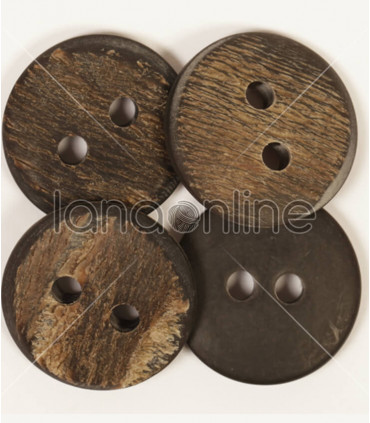 Drops Button Dark Buffalo Horn