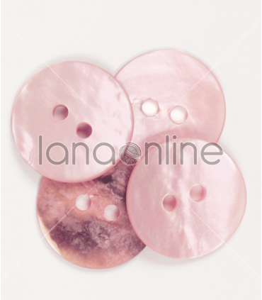 Drops Button - Light Pink Round Mother of Pearl