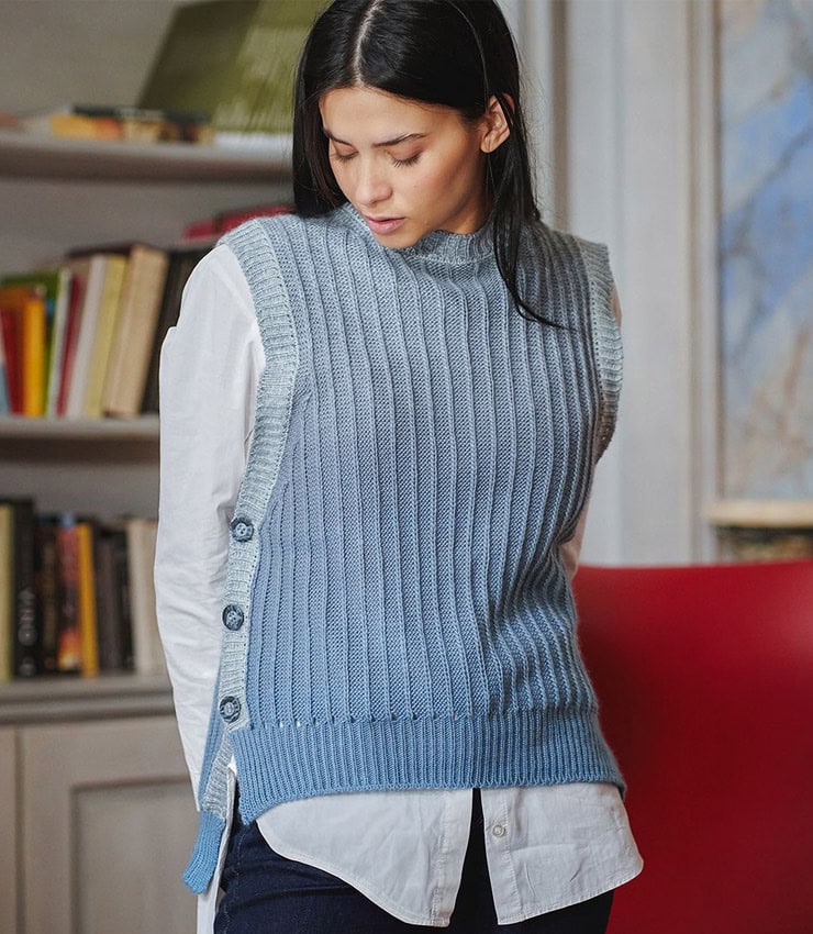 Gilet a Costine con Bottoncini